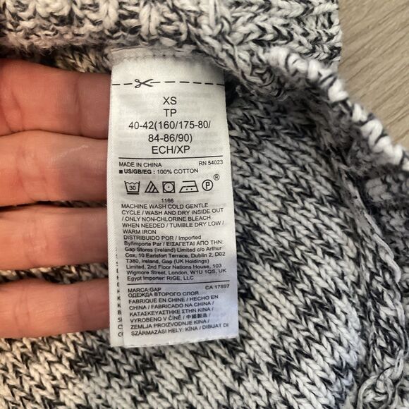 Cabincore Cozy Gap Women’s Cable Knit ChunkyTurtleneck Sweater Black White XS - Picture 3 of 6